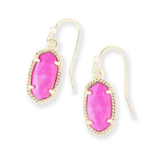 NWT - Kendra Scott Lee Gold Drop Earrings in Magenta - Picture 1 of 6